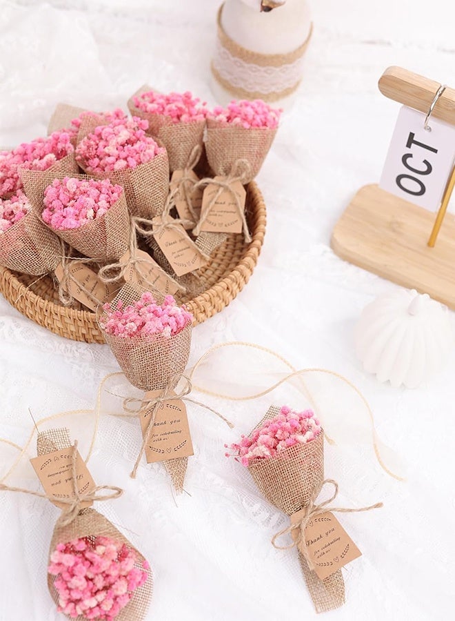 Organizer 10-Piece set Mini Magnet Dried Flowers Bouquet for Rustic Wedding Favors, baby Shower Party Favors for Guests, Bridal Shower Party Gifts, Baptism Favors, Thank You Favor (Pink) - Image 2