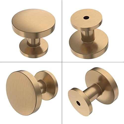 9BUILD 10 Pack Champagne Bronze Cabinet Knobs - 1.2 Inch Round Drawer Knobs for Kitchen & Dresser Drawers - Image 5