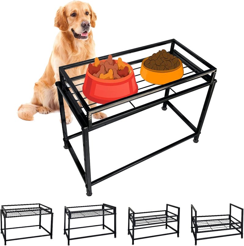 Tookincmo Lifted Dog/Cat Bowl Stand, Raised Dog Bowl Holder for Existing Bowls, 4 Adjustable Heights for Puppy, Small, Medium and Large Size Dogs. - Image 1