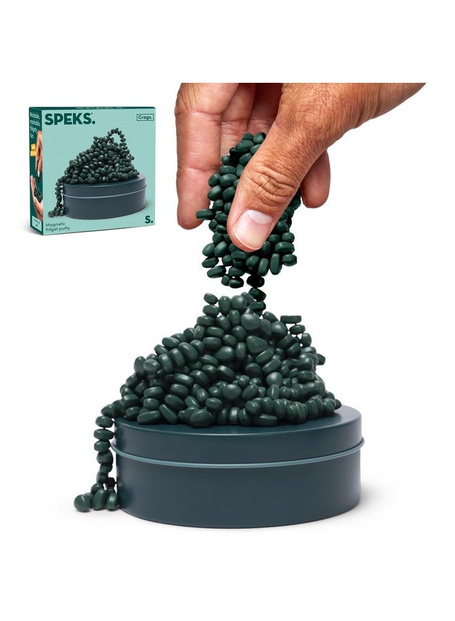 Speks Crags Ferrite Putty, 500+ Ferrite Stones in a Tin, Fidget Toy for Adults & Teens 14+, Desk Toy for Office, Christmas Gift, Holiday Stocking Stuffer, Stress Relief Present | Matte Jade, Medium - Image 1