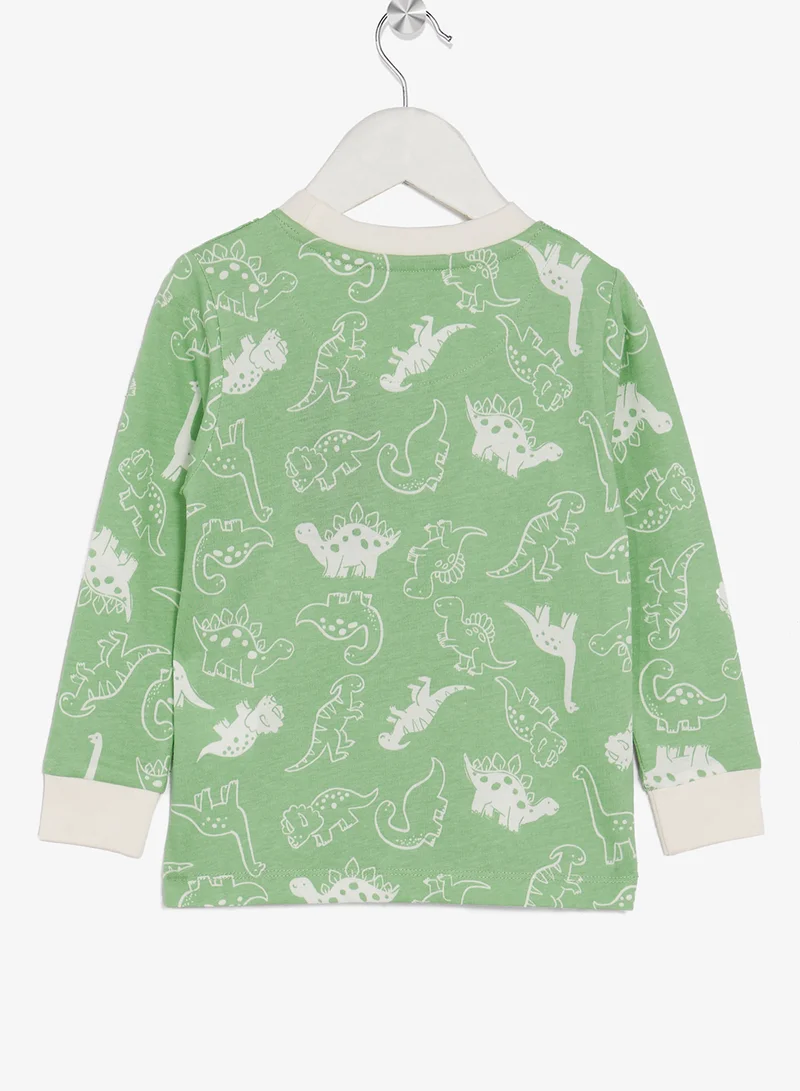 Ripples Girls Printed Long Sleeves Tee & Pyjama Set