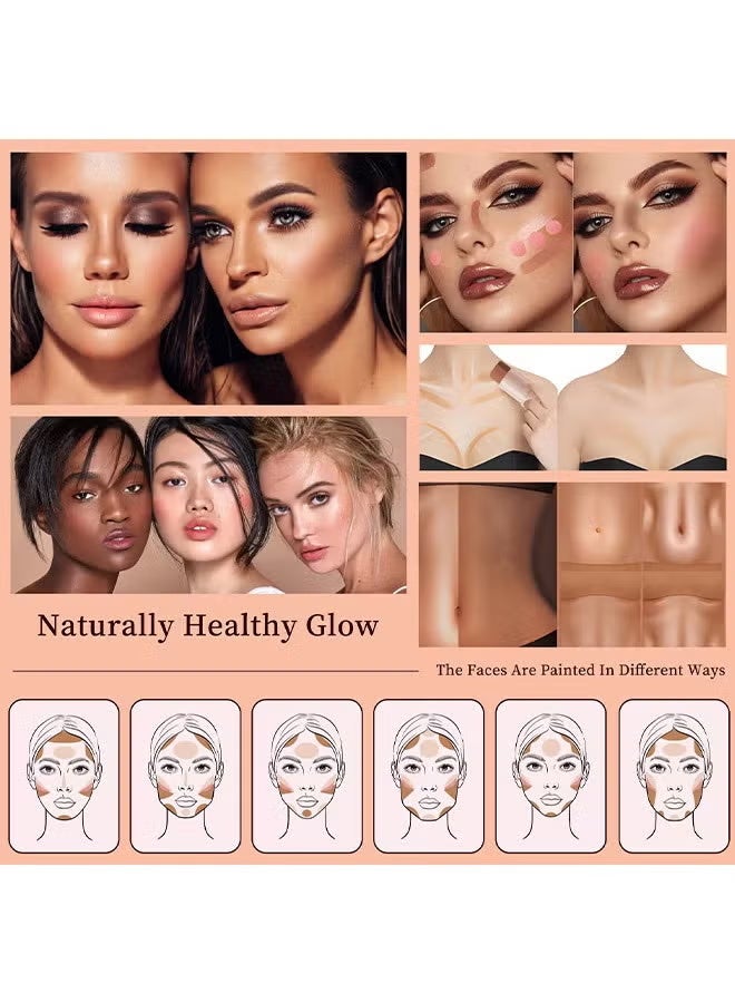 HelloKiss 3 Colors Combination Concealer Sticks Kit, Contour Highlighter Blush Makeup Set Blusher Bronzer Highlighting Sticks For Cheek Long Lasting Smooth Natural Face Contouring Illuminator - Image 5
