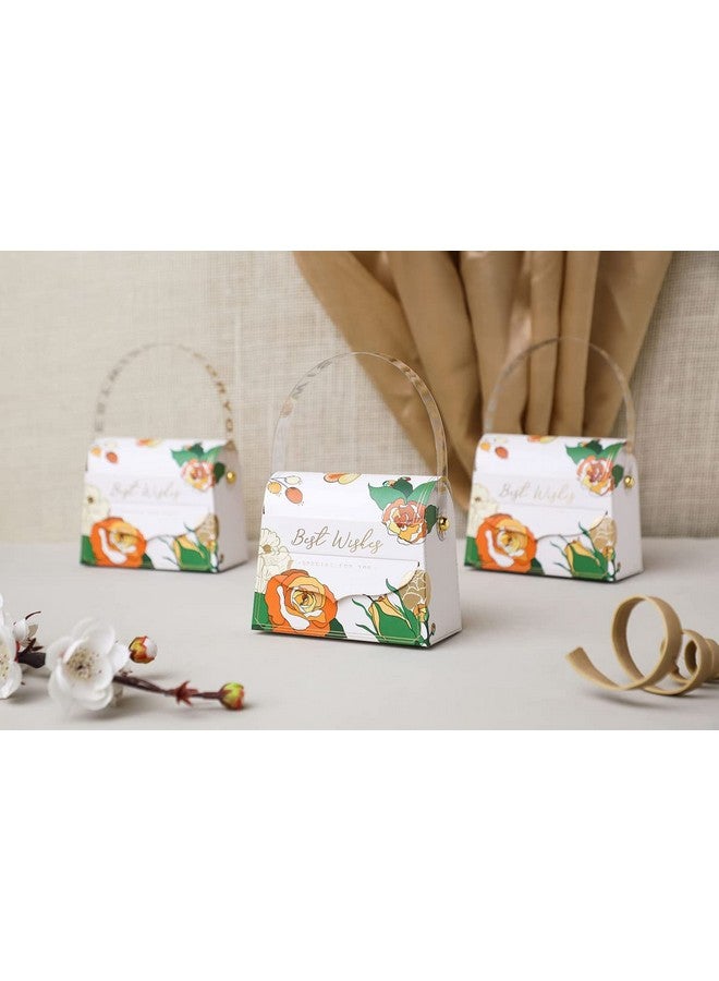 Satyam Kraft SATYAM KRAFT 10 Pcs Orange Folding Gift Boxes - Big Size (10 cm) | Wedding, Shagun, Return Gifts, Engagement, Birthday, Chocolate & Dry Fruits Packing Box (White) - Image 5
