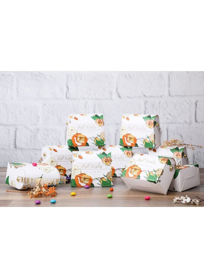 Satyam Kraft SATYAM KRAFT 10 Pcs Orange Folding Gift Boxes - Big Size (10 cm) | Wedding, Shagun, Return Gifts, Engagement, Birthday, Chocolate & Dry Fruits Packing Box (White) - Image 2