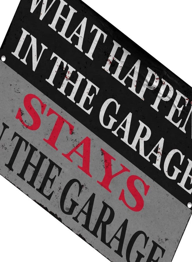 Skyocean Funny Mechanic Metal Tin Sign Wall Decor Man Cave Bar What Happens in The Garage - Image 4