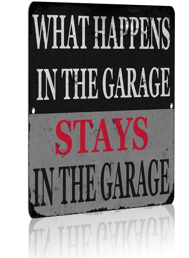 Skyocean Funny Mechanic Metal Tin Sign Wall Decor Man Cave Bar What Happens in The Garage - Image 1