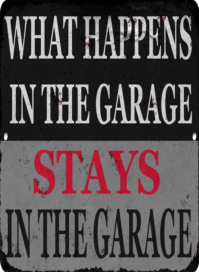 Skyocean Funny Mechanic Metal Tin Sign Wall Decor Man Cave Bar What Happens in The Garage - Image 2