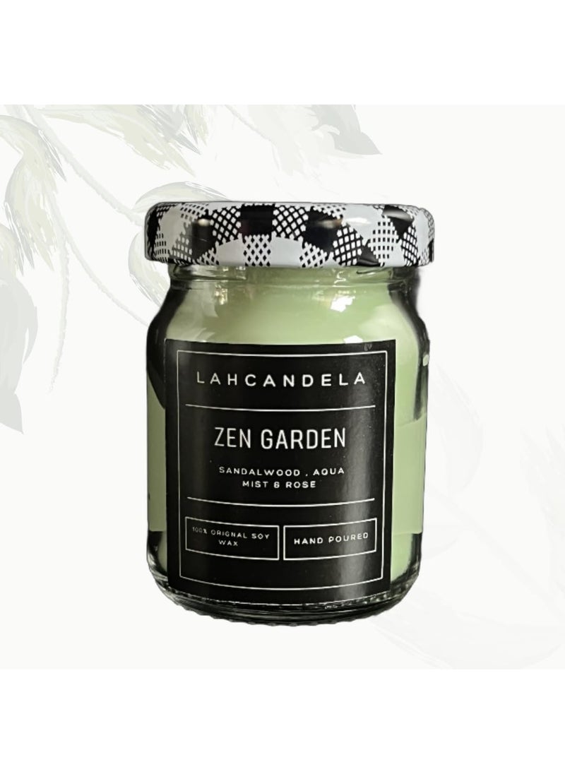 LahCandela LahCandela Zen Garden Scented Soy Wax Candles Pack of 2 Sandalwood Aqua Mist Royal Rose Fragrance Handcrafed SmokeFree Luxury Aroma Therapy Jar for Home 3540 Hours 