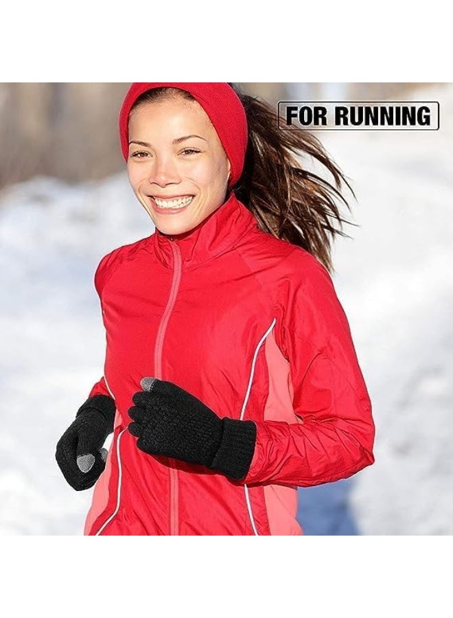 NXT 2 Pairs Women's Winter Touchscreen Gloves - Warm Fleece Lined Knit Gloves with Elastic Cuffs, Thermal Texting Gloves for Cold Weather - Image 4