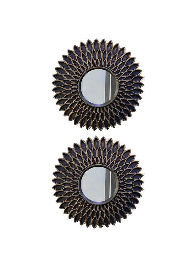 Art Street Round Shape Modern Finish Wall Mirror, Set of 2 Decorative Wall Hanging Mirrors for Living Room Decoration (Size- 10 x 10 Inchs, Color-Black & Golden) - Image 2