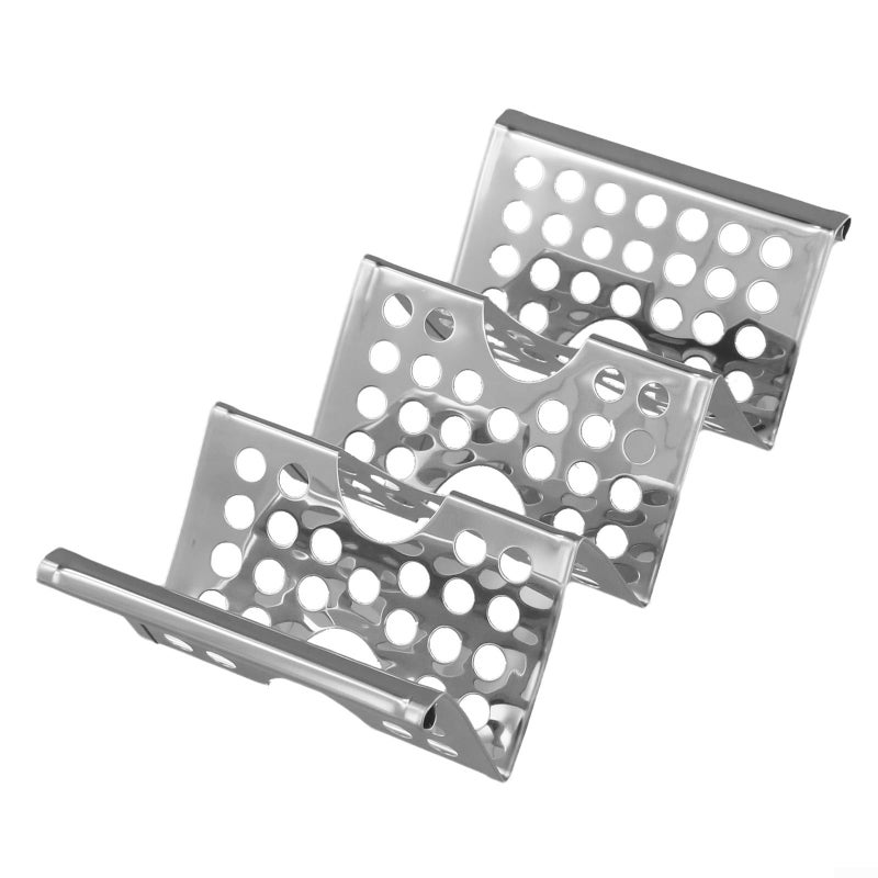 Stainless Steel Taco Stand Holder Rack with Fast Heating Holes Holds 3 Tortillas - Image 2