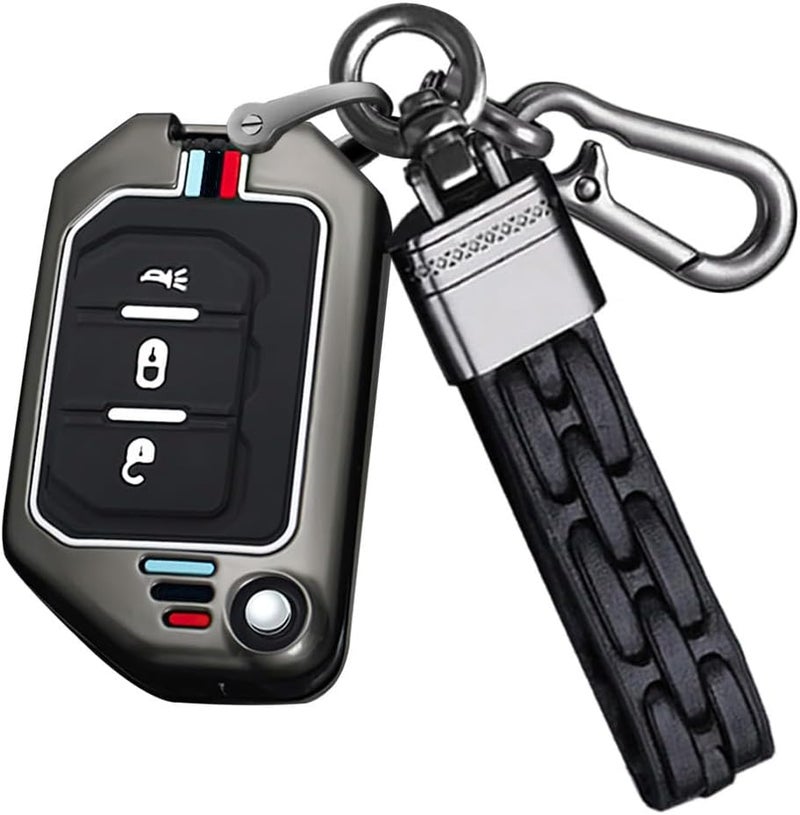 SANRILY Luminous 3 Button Flip Key Fob Cover for Jeep - Image 1