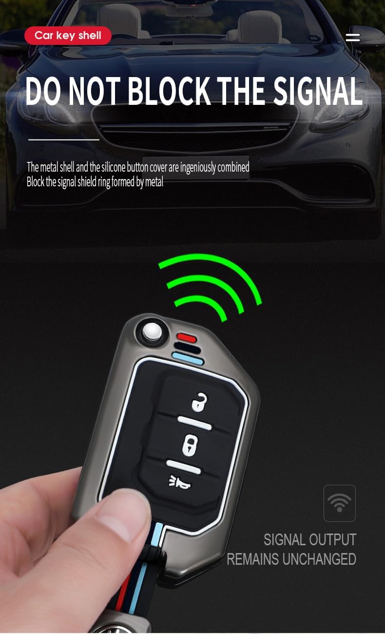 SANRILY Luminous 3 Button Flip Key Fob Cover for Jeep - Image 4