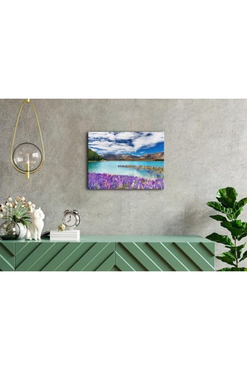 YOOOAHU Lake Scenery Wall Art Aesthetic Tekapo Landscape Pictures for Bedroom Decor Natural Wilderness Posters Canvas Print Nature Scenic Artwork for Living Room Bathroom Office Kitchen Home Decoration 12x16" - Image 2