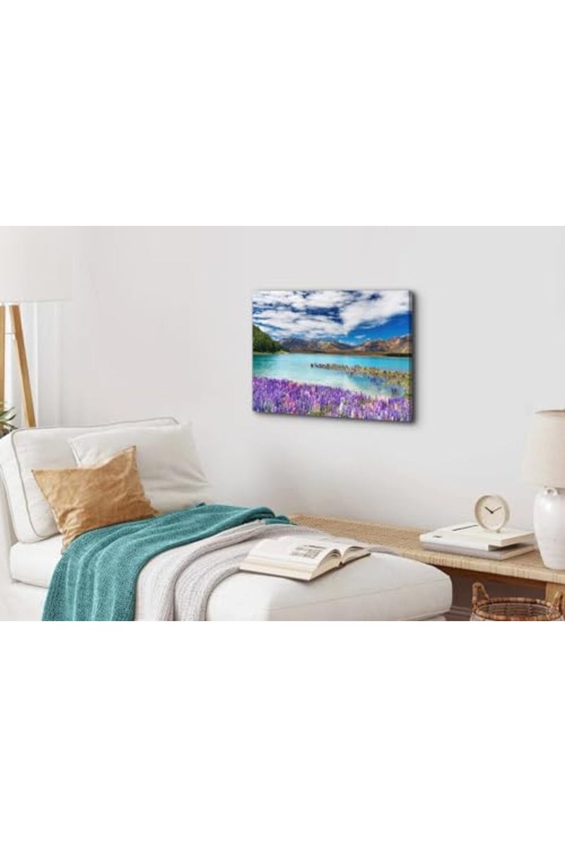 YOOOAHU Lake Scenery Wall Art Aesthetic Tekapo Landscape Pictures for Bedroom Decor Natural Wilderness Posters Canvas Print Nature Scenic Artwork for Living Room Bathroom Office Kitchen Home Decoration 12x16" - Image 4