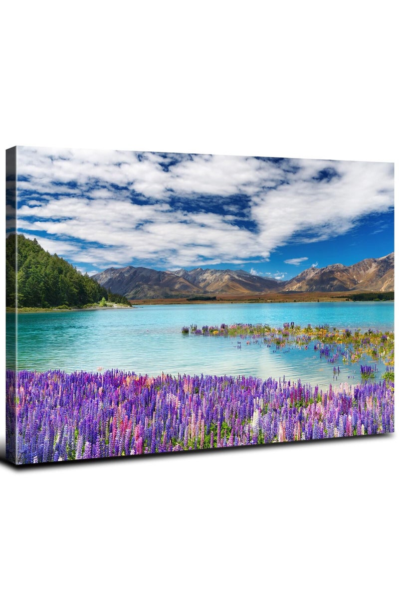 YOOOAHU Lake Scenery Wall Art Aesthetic Tekapo Landscape Pictures for Bedroom Decor Natural Wilderness Posters Canvas Print Nature Scenic Artwork for Living Room Bathroom Office Kitchen Home Decoration 12x16" - Image 1