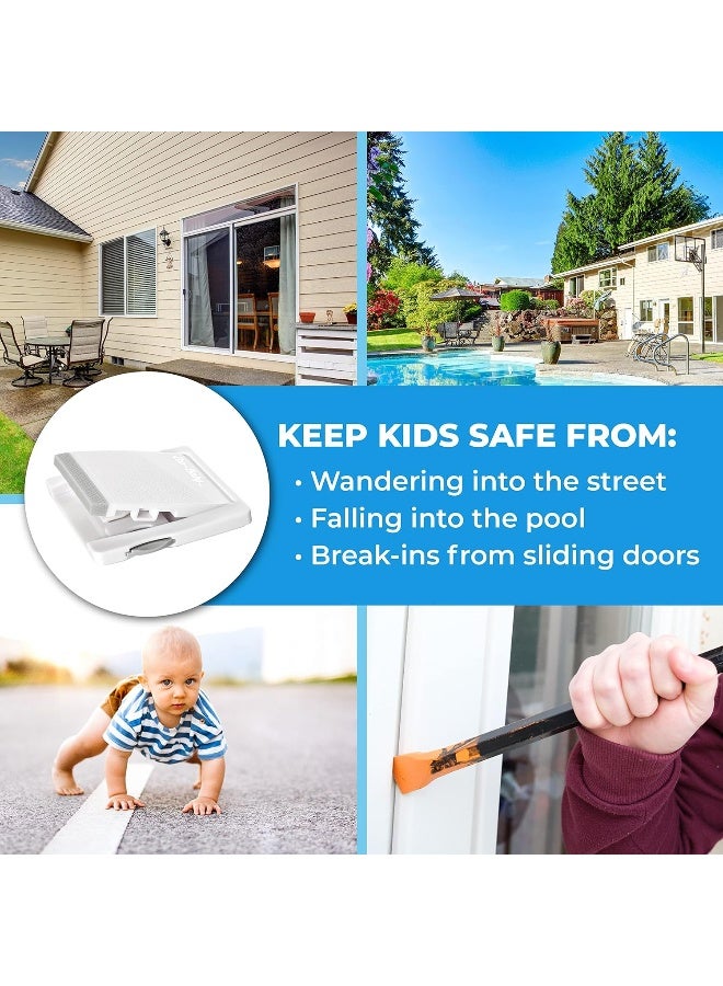 Eco-Baby Sliding Door Lock, 4 Pack Child Proof Safety Window Locks for Glass Doors (Grey) - Image 3