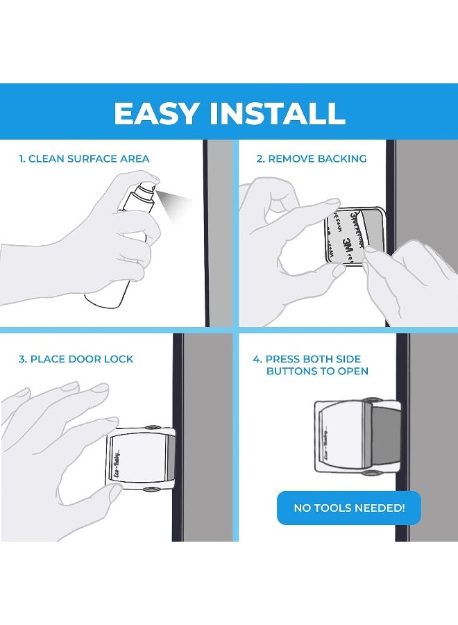 Eco-Baby Sliding Door Lock, 4 Pack Child Proof Safety Window Locks for Glass Doors (Grey) - Image 5
