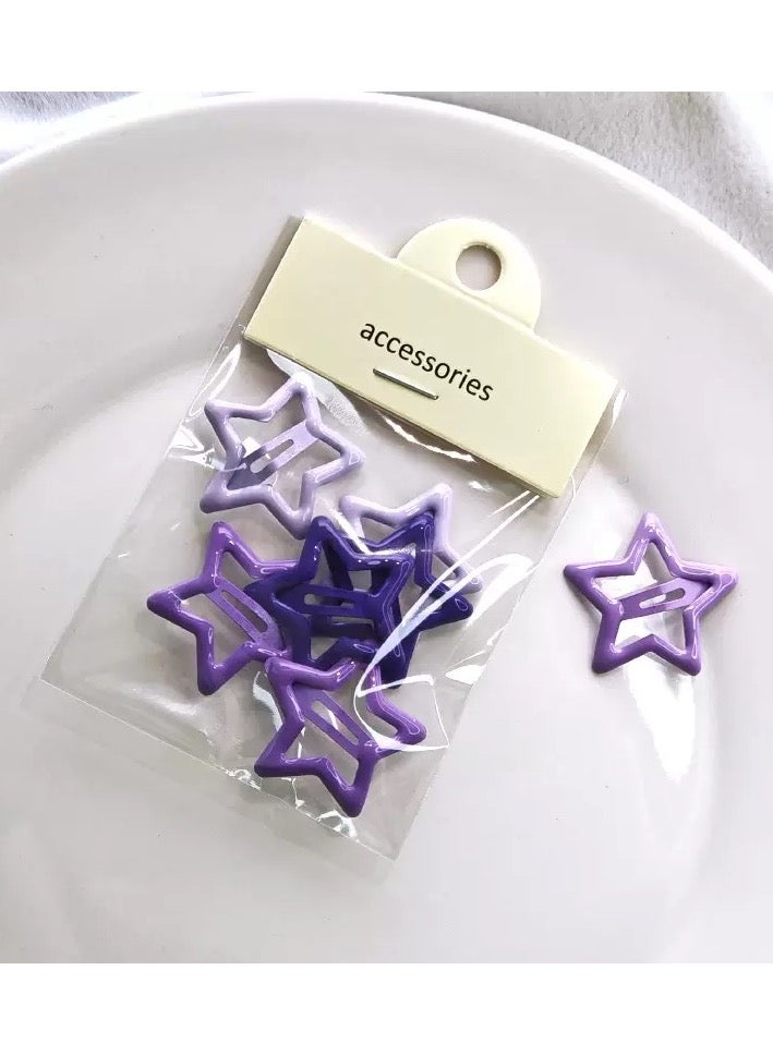 Star Hair Clips for Girls, 6 Pcs No Slip star Metal fashion Hair Snap Clips Barrettes for Kids Teens Women - Image 1