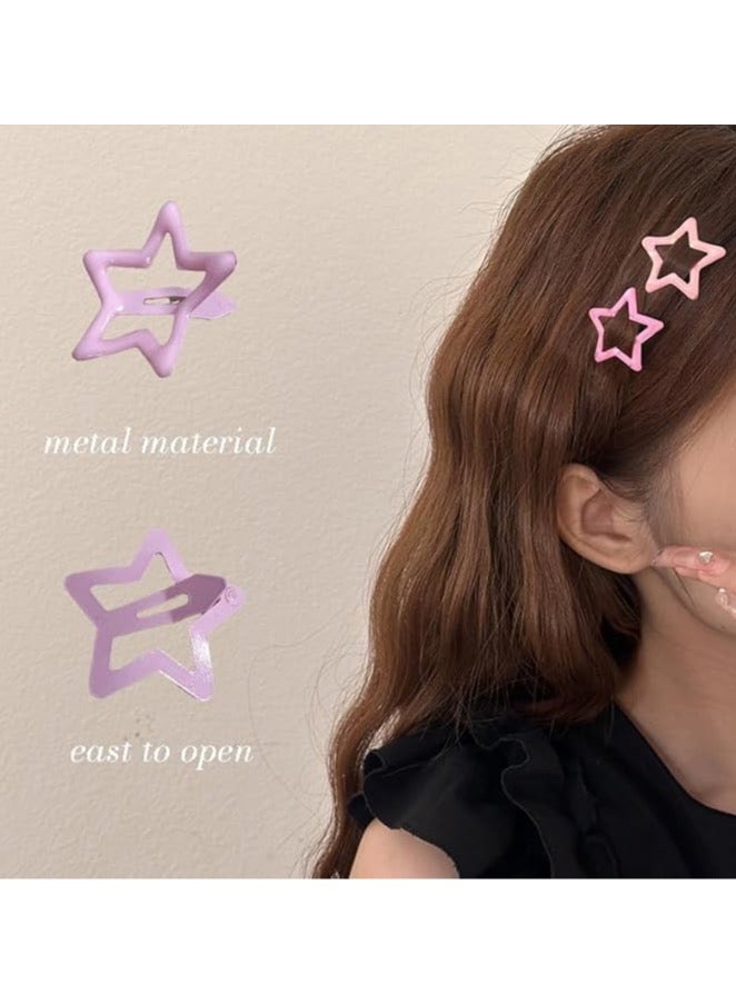 Star Hair Clips for Girls, 6 Pcs No Slip star Metal fashion Hair Snap Clips Barrettes for Kids Teens Women - Image 2