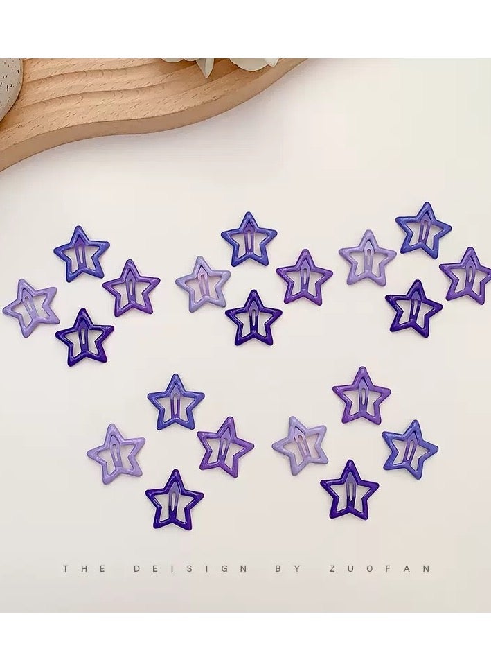 Star Hair Clips for Girls, 6 Pcs No Slip star Metal fashion Hair Snap Clips Barrettes for Kids Teens Women - Image 3