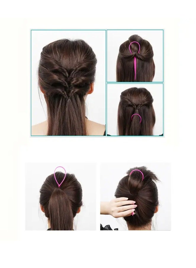 Goolsky 2pcs Resin Hair Loop Set, Bun & Crown Shaping Styling Tools, Simple Weave Hair Straightener Wand, Hair Needle Kit for Women and Children, Suitable for Ages 14+  - Image 4
