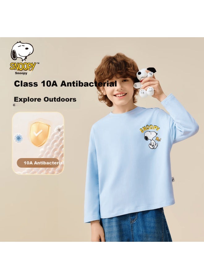 Snoopy Boys' Long Sleeve T-shirt Kids' Top Youth Casual Cool Outdoor Shirt Best Friend Sky Blue - Image 1