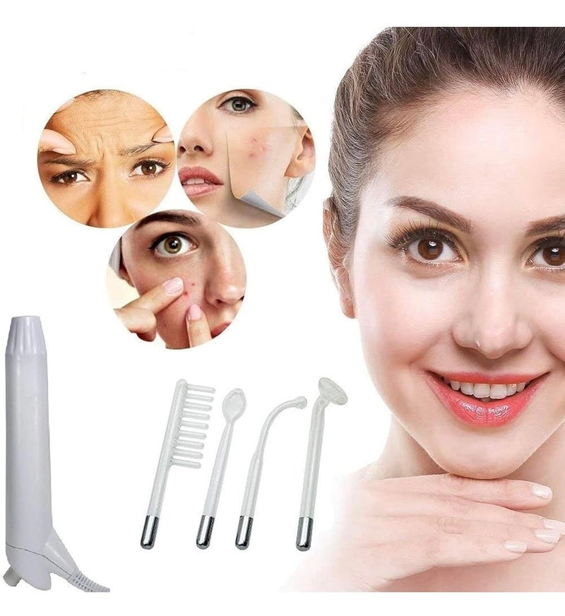 ENDZONE Portable High Frequency Machine Facial Wand Acne for Skin Tightening Acne Spot Wrinkles Reducing Puffy Eyes Dark Circles Dispel Freckle 4 in 1 Handheld High Frequency Machine for Face & Hair - Image 4