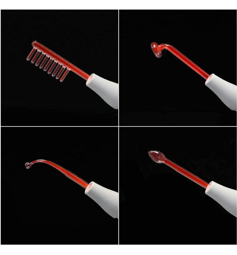 ENDZONE Portable High Frequency Machine Facial Wand Acne for Skin Tightening Acne Spot Wrinkles Reducing Puffy Eyes Dark Circles Dispel Freckle 4 in 1 Handheld High Frequency Machine for Face & Hair - Image 3