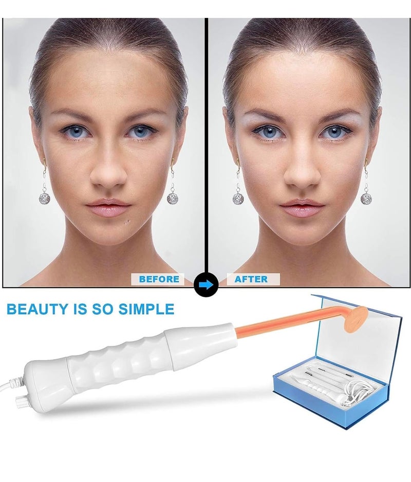 ENDZONE Portable High Frequency Machine Facial Wand Acne for Skin Tightening Acne Spot Wrinkles Reducing Puffy Eyes Dark Circles Dispel Freckle 4 in 1 Handheld High Frequency Machine for Face & Hair - Image 2