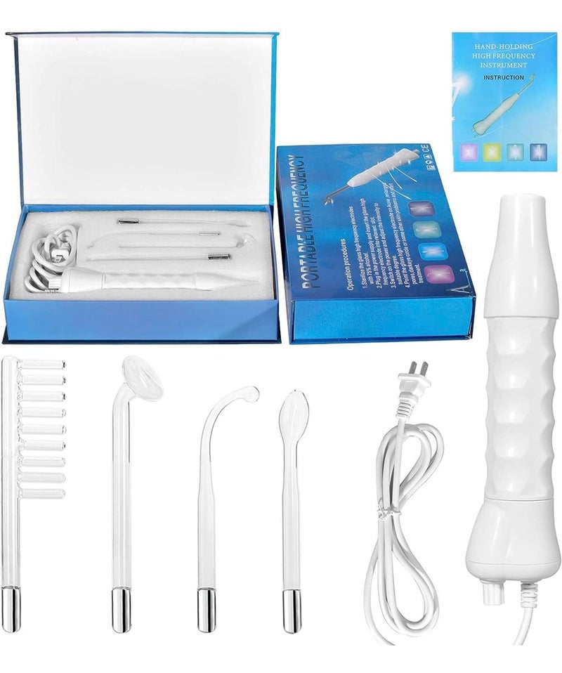 ENDZONE Portable High Frequency Machine Facial Wand Acne for Skin Tightening Acne Spot Wrinkles Reducing Puffy Eyes Dark Circles Dispel Freckle 4 in 1 Handheld High Frequency Machine for Face & Hair - Image 1