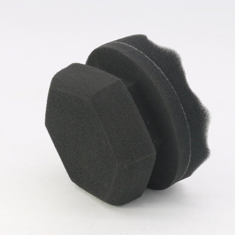 4Pcs Wave Pattern Handy Polishing Waxing Sponge Car Tire Wax Size 3 (Black) - Image 2