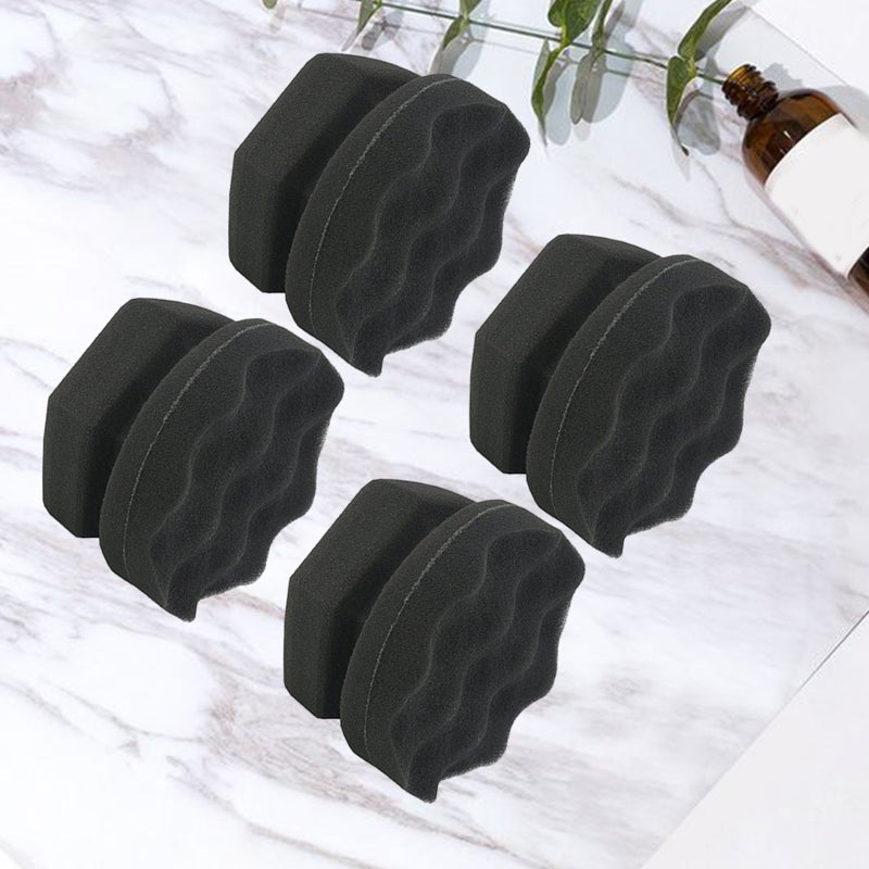 4Pcs Wave Pattern Handy Polishing Waxing Sponge Car Tire Wax Size 3 (Black) - Image 5
