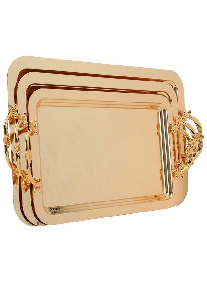 السيف  طقم أغطية فولاذية مستطيلة من 3 قطع باللون الذهبي - Image 2