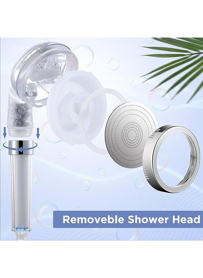 DUKASOU - Shower Head with Handheld, 3 Modes High Pressure Handheld Showerhead, Water Saving Filtered Shower Head with 3 Pcs PP Cotton Filter and Filter Stones - Image 1