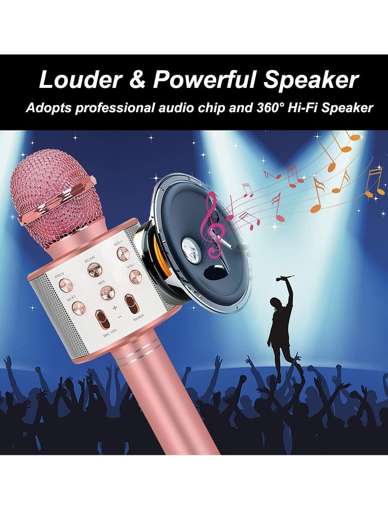 Girl Toys Microphone for Kids,4 5 Year Old Girl Birthday Gifts-6 7 8 9 10 Year Old Girl Gifts Ideas,Girls Toys Age 6-8,Girl Toys Age 6-7,Girls Toys 8-10 Years Old,Bluetooth (Champagne Gold)  - Image 4