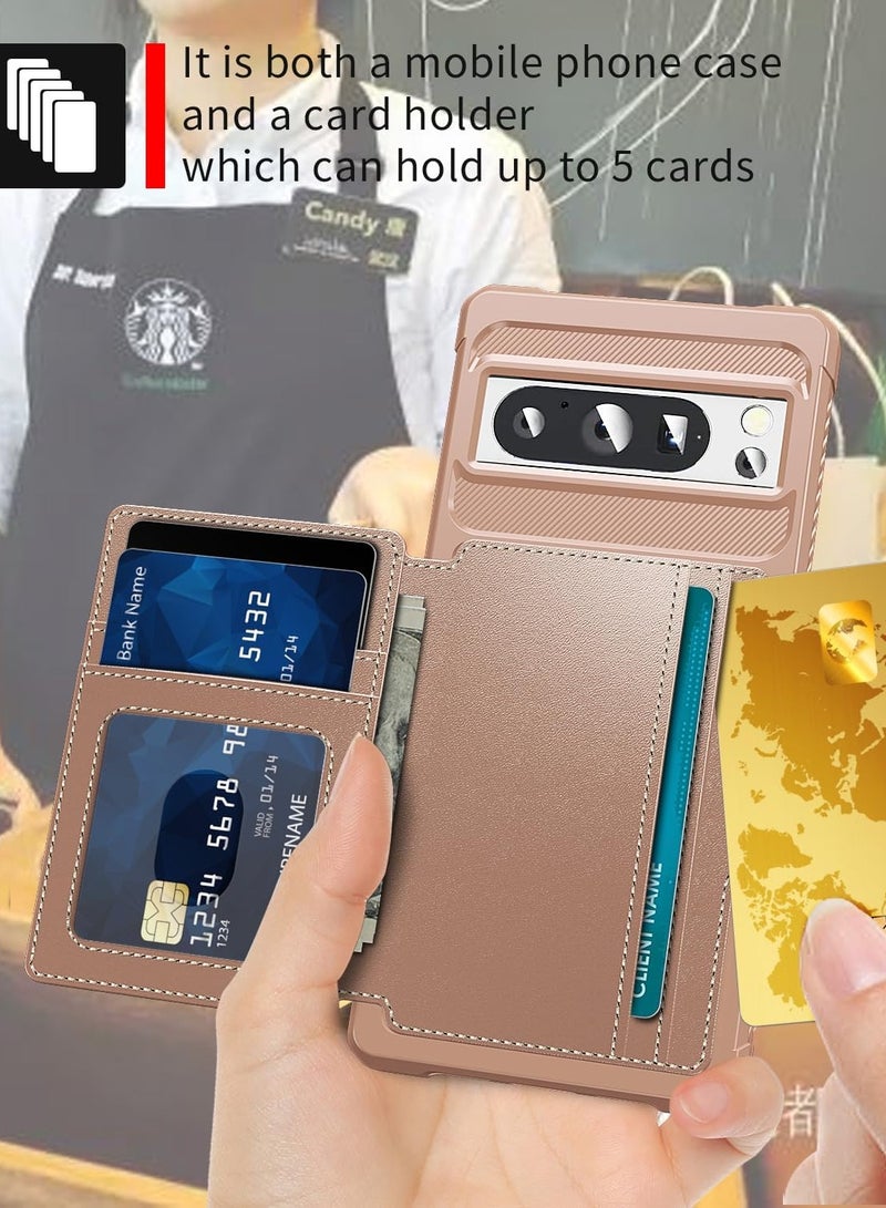 Gerenic Phone Case Compatible with Google Pixel 8/8 Pro Wallet Case Card Holder Slot Anti Fall Protective Shell Can Car Magnetic Function Women Men Phone Case Cover Compatible with Google Pixel 8/8 pro  - Image 5