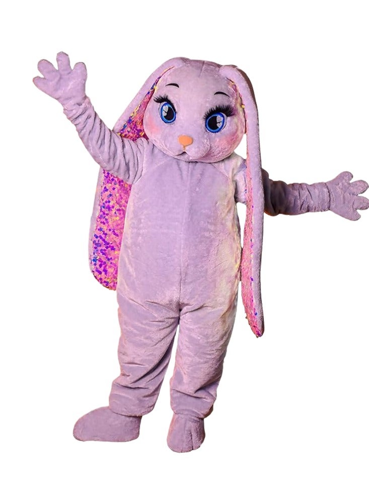 Carnival Mascot Carnival Mascot Bunny Star Costume, Full Body Adult Size Bear Mascot, 1 Size For All Handmade From Premium Quality Materials, Mascot Uniforms Perfect for Kids, Halloween, & Parties, Pink  - Image 1