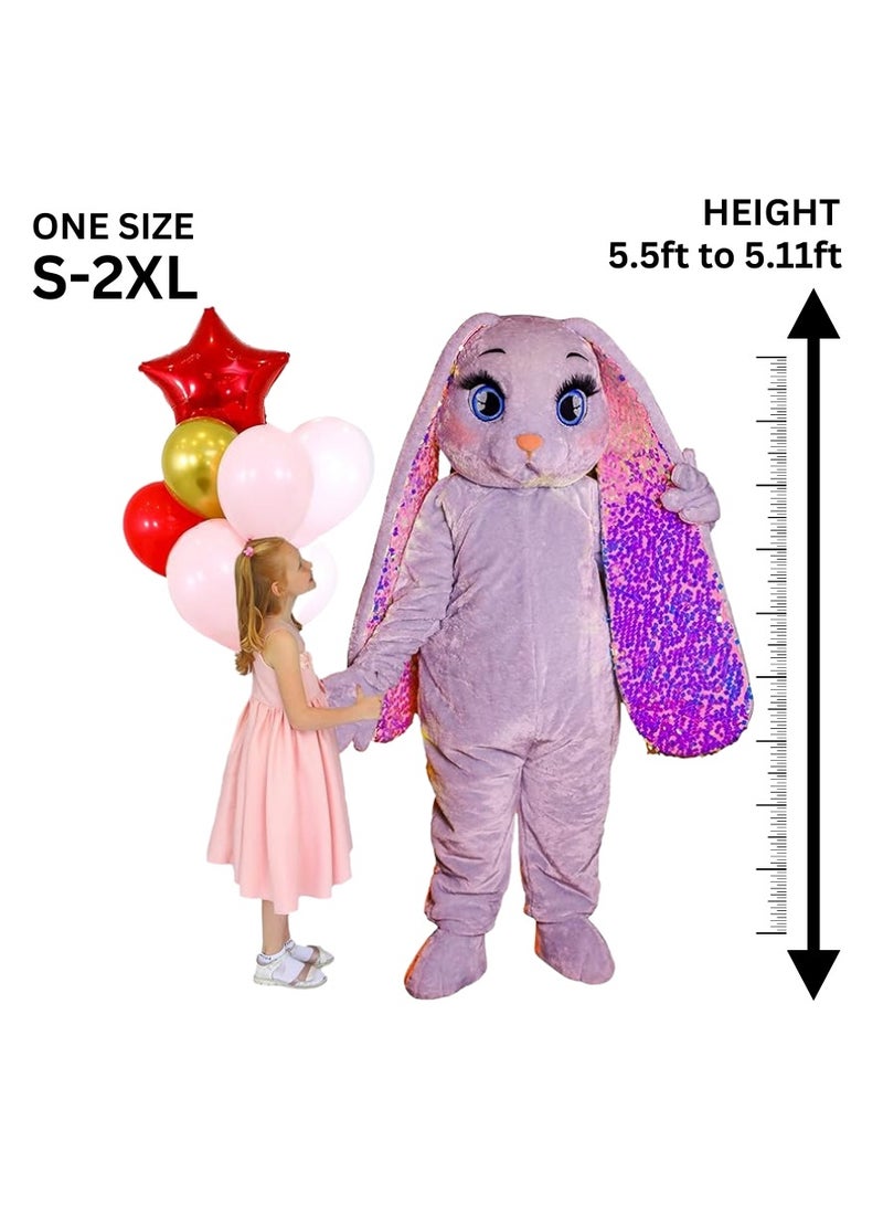 Carnival Mascot Carnival Mascot Bunny Star Costume, Full Body Adult Size Bear Mascot, 1 Size For All Handmade From Premium Quality Materials, Mascot Uniforms Perfect for Kids, Halloween, & Parties, Pink  - Image 2