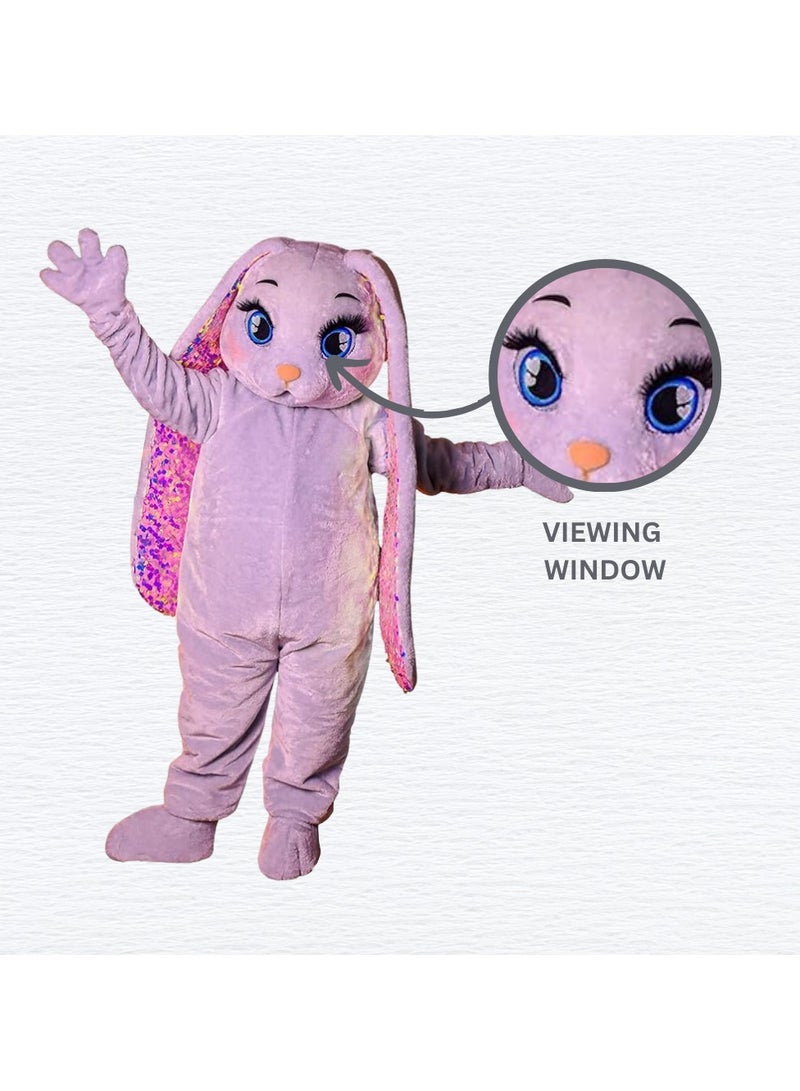 Carnival Mascot Carnival Mascot Bunny Star Costume, Full Body Adult Size Bear Mascot, 1 Size For All Handmade From Premium Quality Materials, Mascot Uniforms Perfect for Kids, Halloween, & Parties, Pink  - Image 4