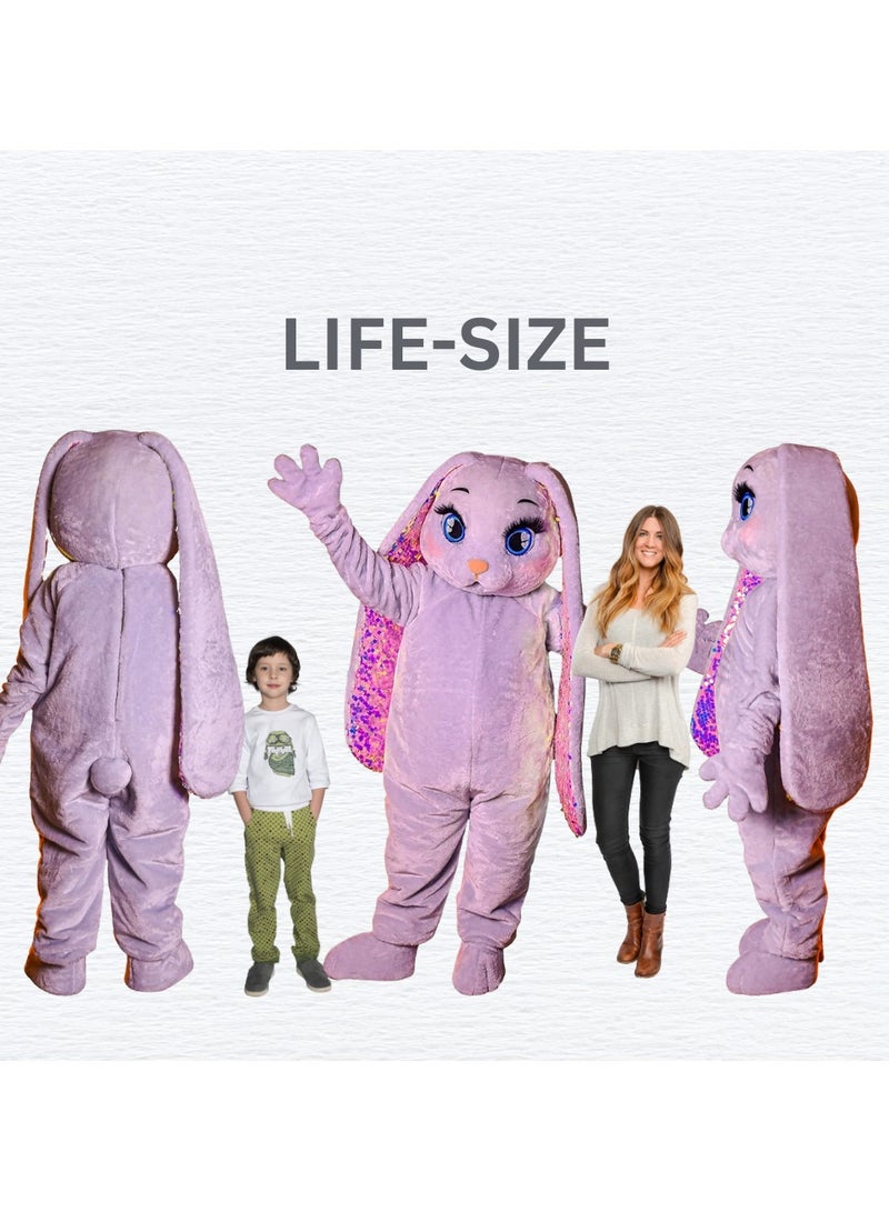 Carnival Mascot Carnival Mascot Bunny Star Costume, Full Body Adult Size Bear Mascot, 1 Size For All Handmade From Premium Quality Materials, Mascot Uniforms Perfect for Kids, Halloween, & Parties, Pink  - Image 5