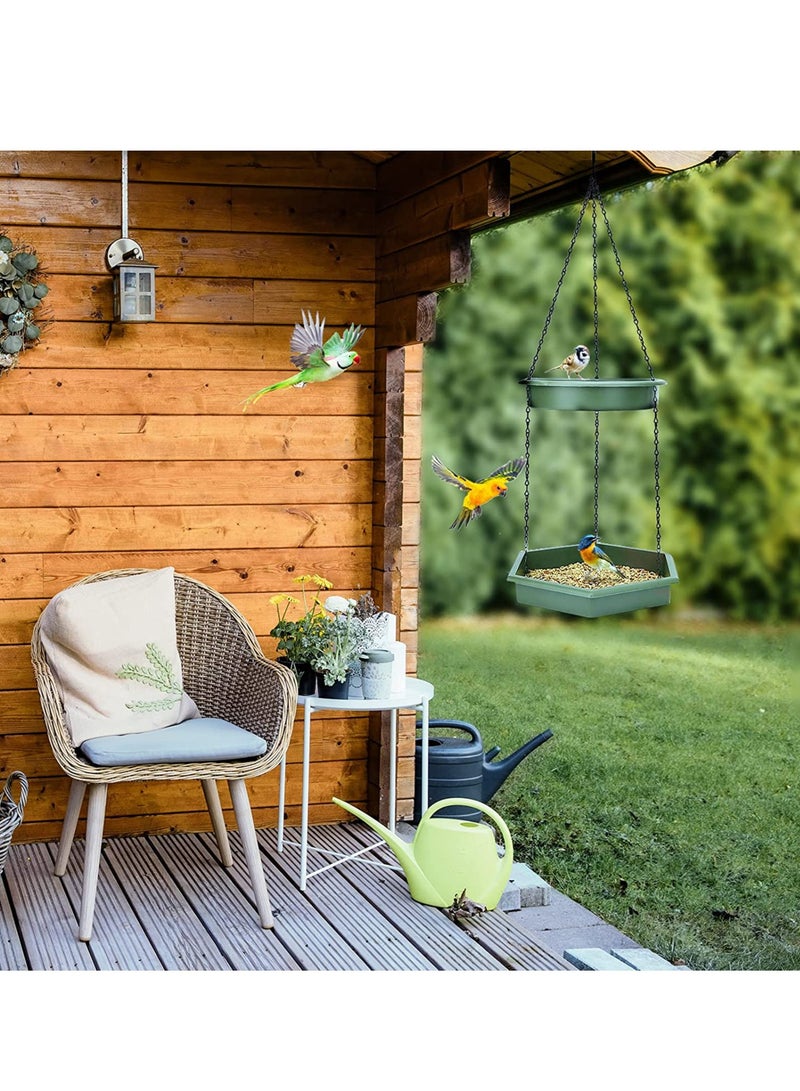 MIXDE Bird Feeder,bird Feeders for Outdoors Hanging,Hanging Bird Feeder& Bird Baths for Outdoors Set of 2,Bird Feeder  for Outside Wild Bird Feeders for Garden Yard Outdoor Decoration  - Image 5