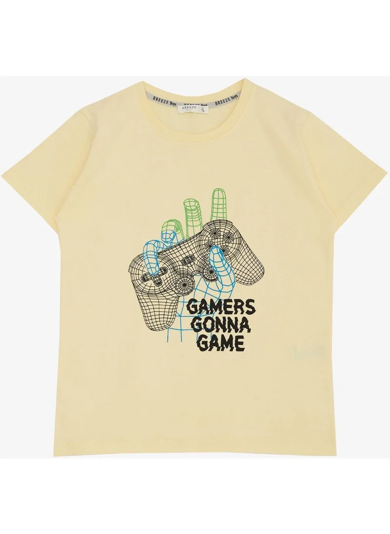 Breeze Boy's T-Shirt Game Console Printed 8-14 Years, Yellow
