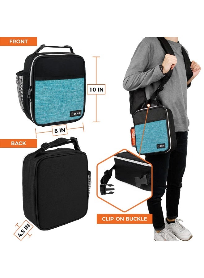 OPUX صندوق غداء معزول فاخر من أوبوكس، حقيبة غداء مدرسية ناعمة للأطفال الأولاد والبنات، دلو غداء صغير مضاد للتسرب للرجال والنساء في العمل، حقيبة غداء قابلة لإعادة الاستخدام ومضغوطة للمكتب للبالغين، تركواز - Image 3