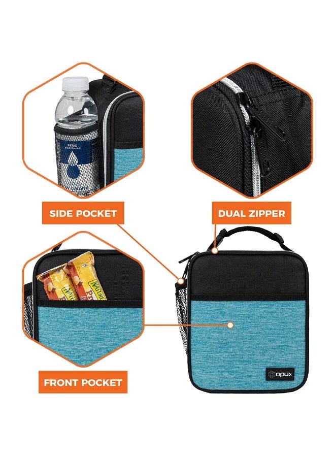 OPUX صندوق غداء معزول فاخر من أوبوكس، حقيبة غداء مدرسية ناعمة للأطفال الأولاد والبنات، دلو غداء صغير مضاد للتسرب للرجال والنساء في العمل، حقيبة غداء قابلة لإعادة الاستخدام ومضغوطة للمكتب للبالغين، تركواز - Image 4