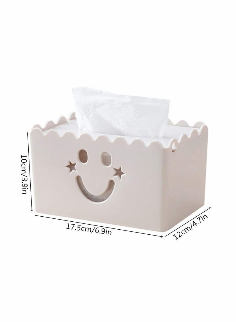 Y&D Tissue Box Covers Holder For Home Cube Boxes Rectangle Beige  - Image 2