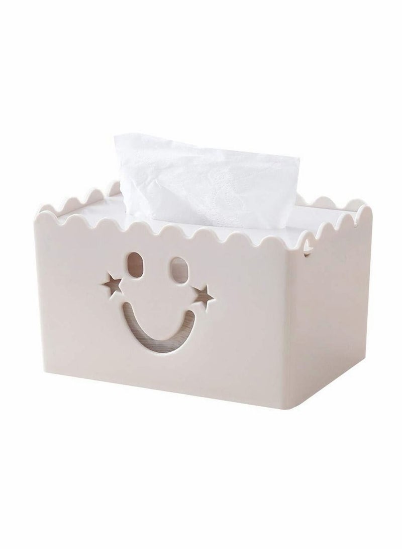 Y&D Tissue Box Covers Holder For Home Cube Boxes Rectangle Beige  - Image 1
