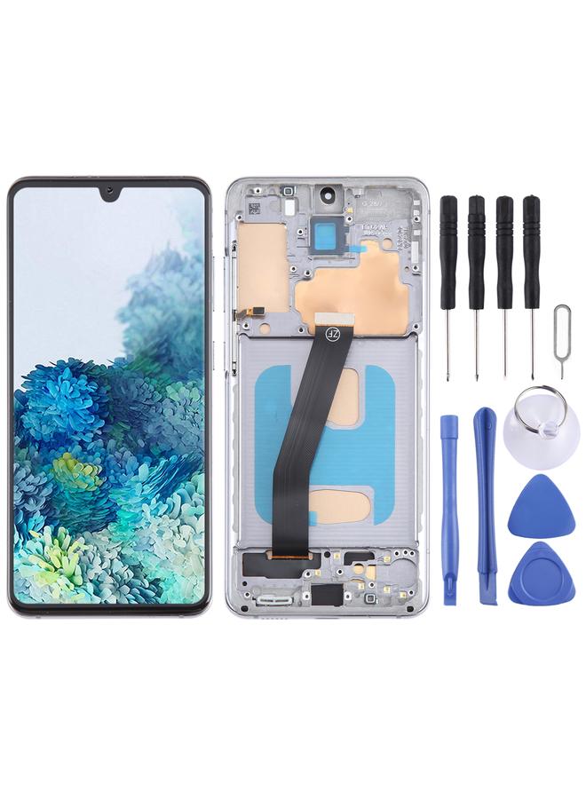 erorex Replacement TFT LCD Screen For Samsung Galaxy S20 SM-G980 Digitizer Full Assembly with Frame,Not Supporting Fingerprint Identification Grey - Image 1