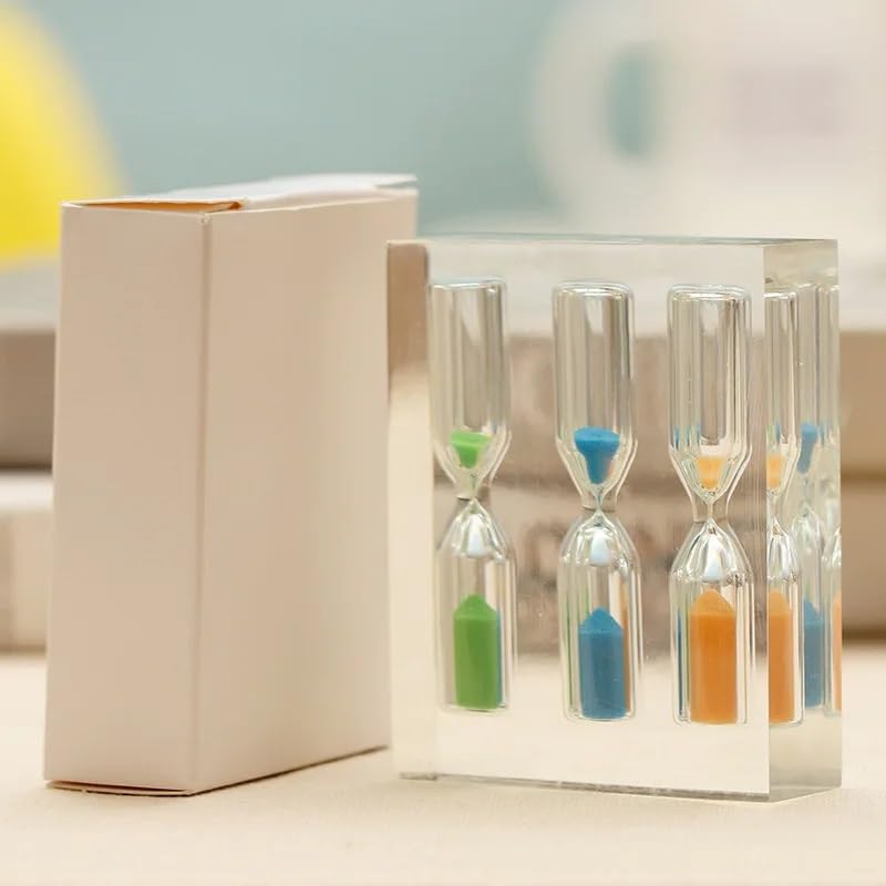 Lilone 3in1 Mini Sand Timer 1Min 2Min 3Min (Color Black Red White, Material Acrylic, Size 8 x 8cm) - Image 2