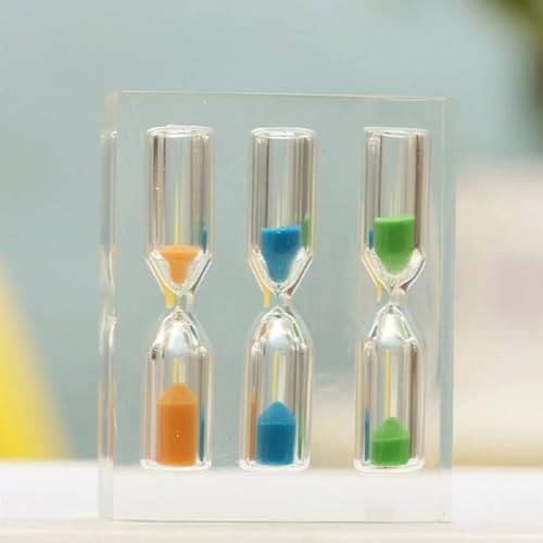 Lilone 3in1 Mini Sand Timer 1Min 2Min 3Min (Color Black Red White, Material Acrylic, Size 8 x 8cm) - Image 1